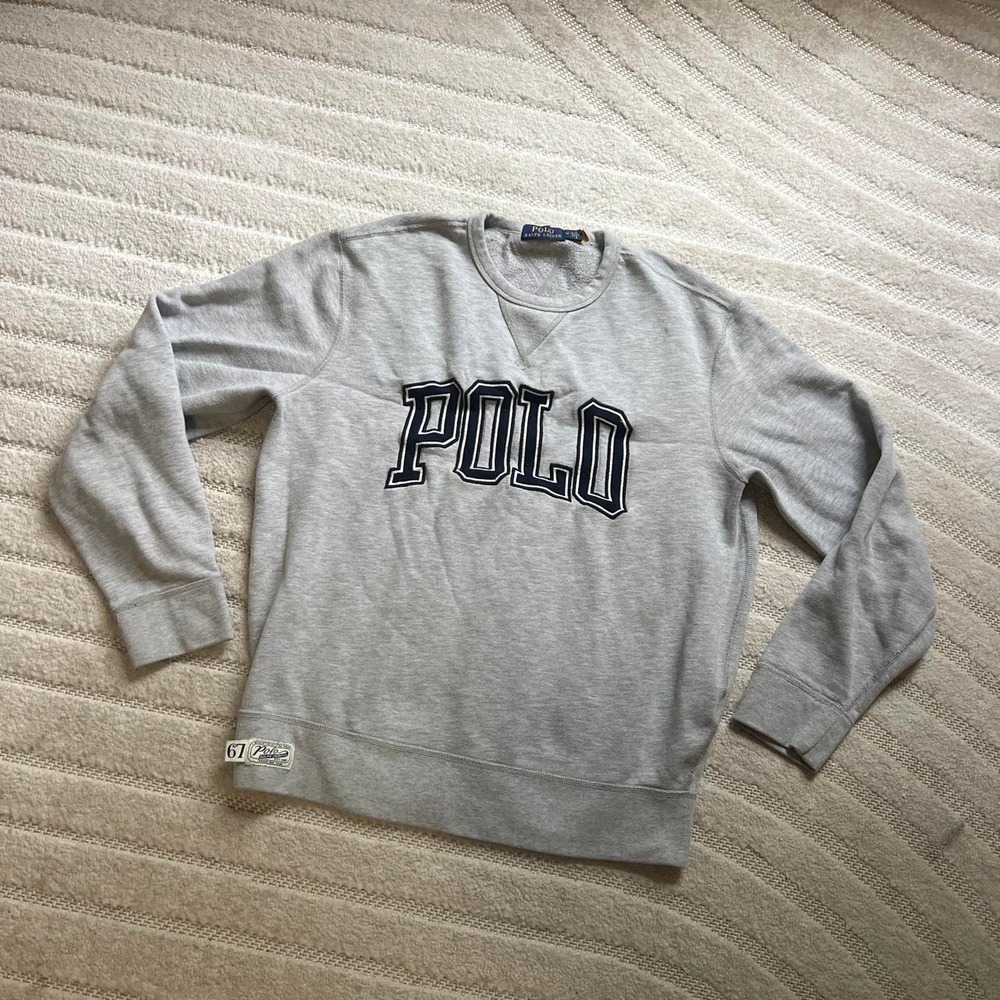 Polo Ralph Lauren Collegiate Crew Neck Sweatshirt Size Medium retro preppy
